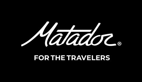 Matador Logo with supporting text "For the Travelers" on black background